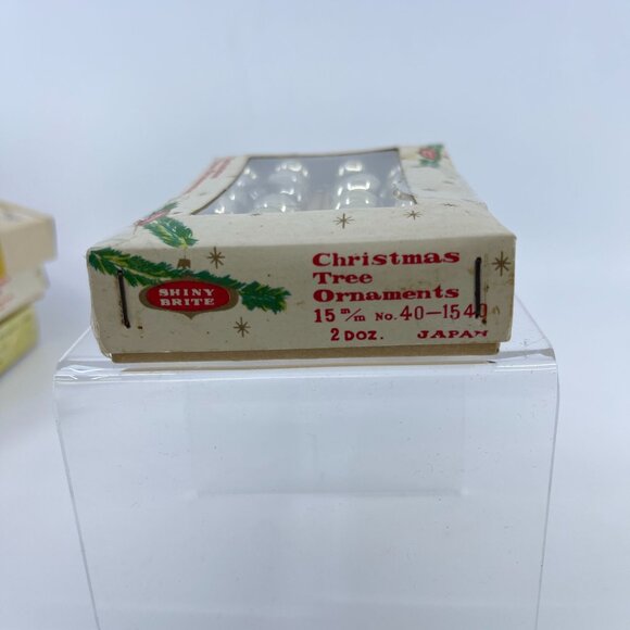 vintage miniature 15mm glass ornaments set of 24 silver In original box - Picture 6 of 7